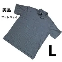 【美品】フットジョイ　半袖ポロシャツ　ゴルフウェア　ボーダー　FJ Lサイズ