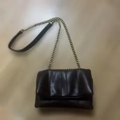 ZARA ブラウンチェーンショルダーバッグのサムネイル