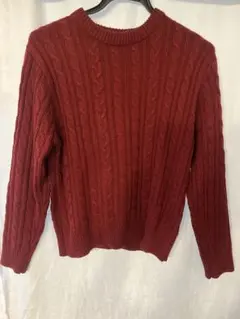 BROWNY STANDARD バーガンディ ケーブルニット