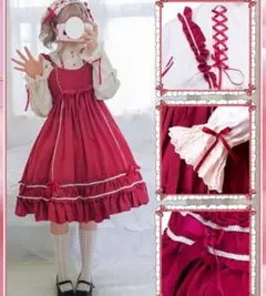 ロリータ ジャンスカ ブラウス 赤 甘ロリ