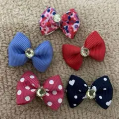 美品 お得 リボン型 ヘアピン 5点セット まとめ売り