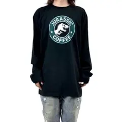 新品 ジュラシックパーク スタバロゴ ティラノザウルス ビッグ ロンT パーカー