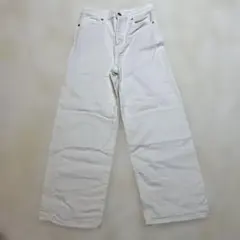 UNIQLO ホワイト ワイドレッグデニムパンツ
