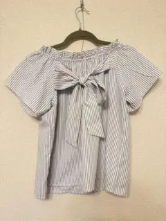 リボンブラウス　ストライプブラウス（REDYAZEL ）