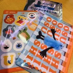 パペットスンスン スシロー コラボ限定 クリアポーチ & シール SUNSUN