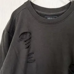 FOREVER 21 MENヴィンテージ風 ダメージ加工 スウェットプルオーバー
