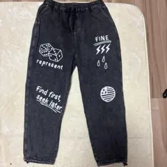 ブラックデニム カジュアルパンツ