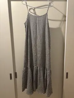 FREAK'S STORE ブラック チェック キャミワンピース F