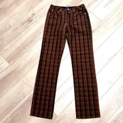 マリテフランソワジルボー チェック柄 ストレートパンツ/イタリア製 42サイズ