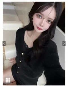 GRL ゴールドボタンシャギーニットカーディガン