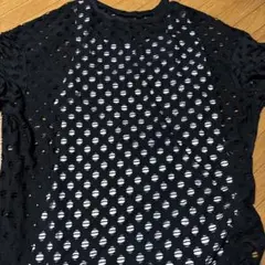 新品　シーン　ブラック メッシュデザイン トップス　2XL