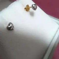SILVER925 　K18 ♡ぷっくりハートピアス♡