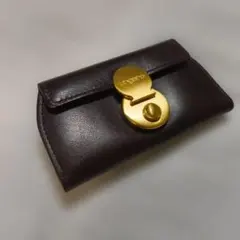 【美品】ungaro キーケース ダークブラウン レザー ゴールド金具 ウンガロ