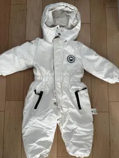 子供用　90cm スキーウェア つなぎ　白