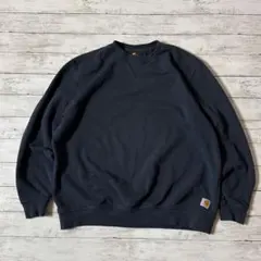 カーハート ワンポイントロゴ スウェット 紺 XL メキシコ製 メンズ古着