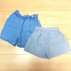 ショートパンツ女の子用2枚セット 　キッズ～ジュニアサイズ130