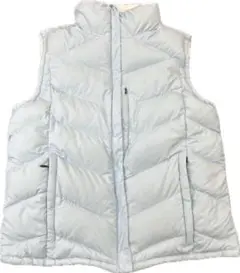 Columbia レディース ダウンベスト L ライトブルーホワイトリバーシブル