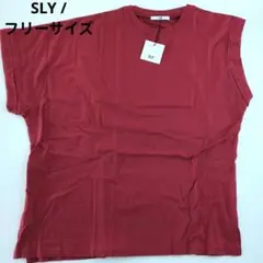 ☺︎☺︎☺︎SLY/赤系/フリーサイズ /半袖 左右非対称 Tシャツのサムネイル