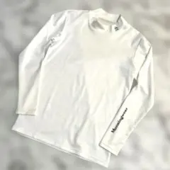 美品☆マンシングウェア　ゴルフウェア　ハイネック　長袖シャツ　ホワイト　Mサイズ
