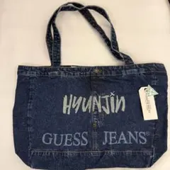 韓国限定 Stray Kids ヒョンジン GUESS デニムトートバッグ 刻印