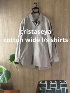 Cristaseya クレリックストライプシャツ M ブルー ホワイト コットン