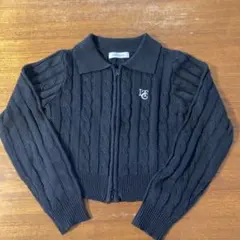 Lovetoxic ブラック ケーブル編み カーディガン 140