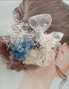 かすみそう、和装髪飾り、髪飾り、卒業式、入学式、ヘッドドレス、成人式、結婚式