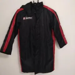 lotto ベンチコート 黒/赤 フード付き　130　防寒　男の子　女の子