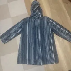 COMME CA ISM 撥水ストライプレインコート