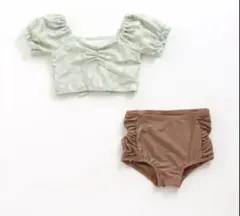 美品　アプレレクール　スズラン柄セパレート水着　100 水着　セパレート　ビキニ