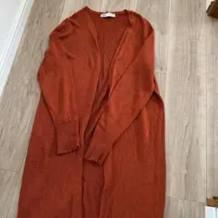 ZARA オレンジ ロングカーディガン 長袖