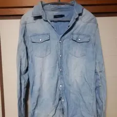 ロシェル ライトブルー デニムシャツ 長袖 お兄 ホスト オラオラ