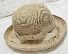 FURLA ベージュ 麦わら帽子 リボン付き