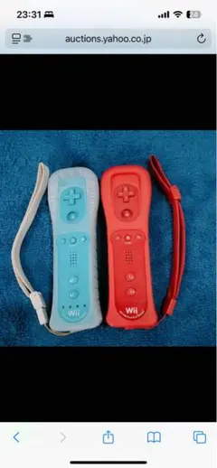 任天堂 純正 Wiiリモコンコントローラー 青と赤ヌンチャクセット
