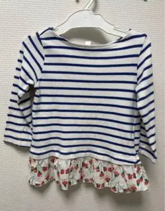 ストライプ　花柄　長袖Ｔシャツ　95