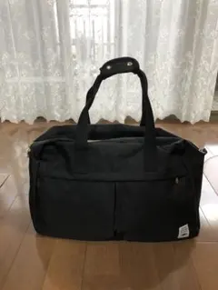 新品　撥水ボストンバッグキャリーオンショルダーベルト付ブラック