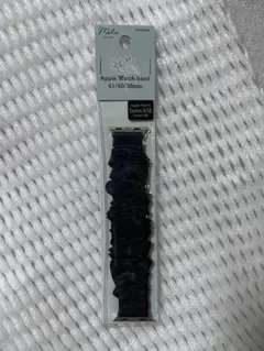 Apple Watch バンド ベルト シュシュ 黒 38/40/41mm