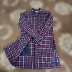 美品ノースフェイス ウールチェック シャツワンピース　シャツコート