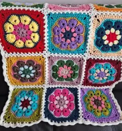 手編みモチーフブランケット