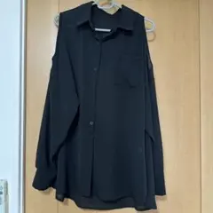 GRL オープンショルダーシャツブラウス　黒