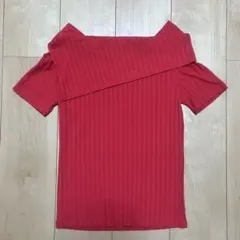 (本日中)CECILMcBEE 赤 オフショルダー トップス M