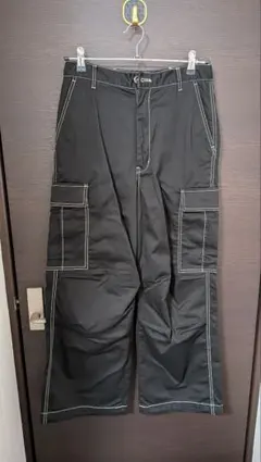 WEGO ワイドカーゴパンツ ブラック メンズ