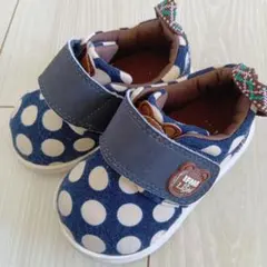 ベビーシューズ 13cm ネイビー・ドット