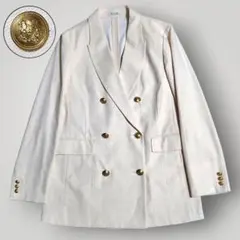 美品✨プラステ リネンブレンド ダブルジャケット 金ボタン M アイボリー