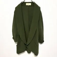 フレンチモーブ コート ショールカラー 長袖 M 緑 ポリエステル お出かけのサムネイル