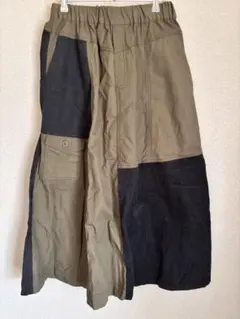 ニコアンド　リメイクライクスカート　カーキ　Lサイズ