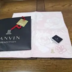 LANVIN ローズ柄 タオルハンカチ