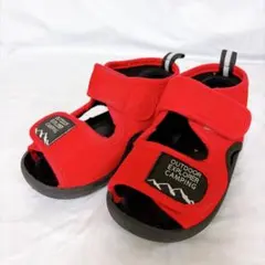 ベビー　サンダル　赤　マジックテープ　14cm