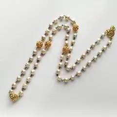 美品 ソニアリキエル ネックレス パール 3連 大ぶり ヴィンテージ 美品 ソニアリキエル ネックレス パール 3連 大ぶり ヴィンテージ 未