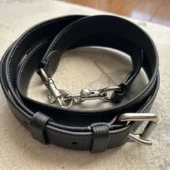 COACH レザー ショルダーストラップ シルバー金具 黒 ブラック コーチ